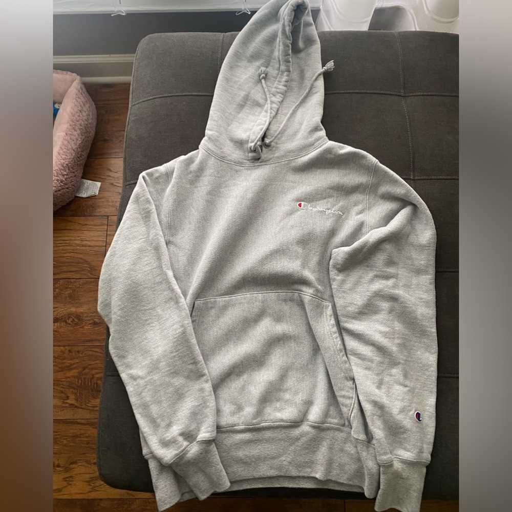 men’s light grey champion hoodie